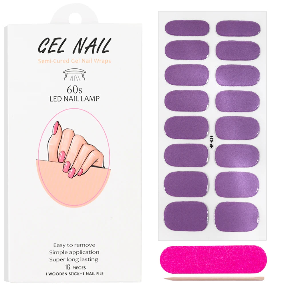 Red Semi Cured Gel Nail Stickers