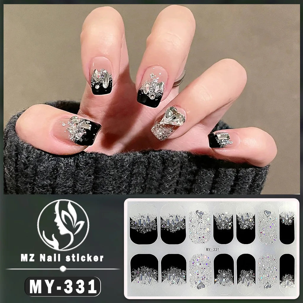 3D Flowers Gradient Color Adhesive Gel Nail Stickers