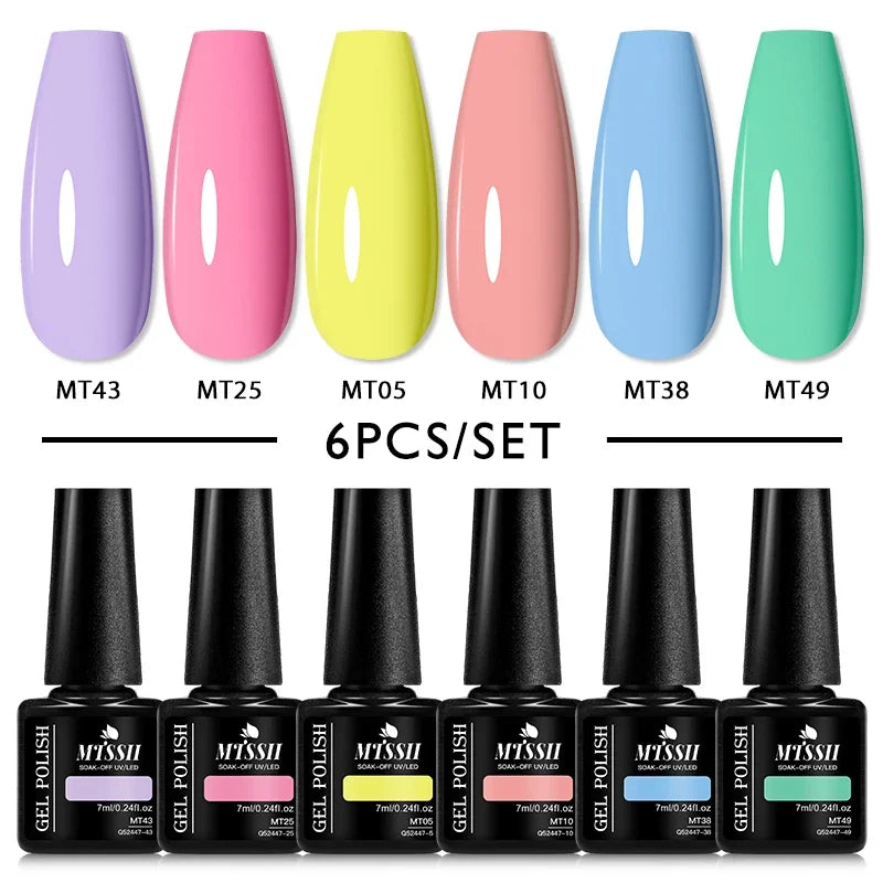 6Pcs Gel Nail Polish Set for Nails
