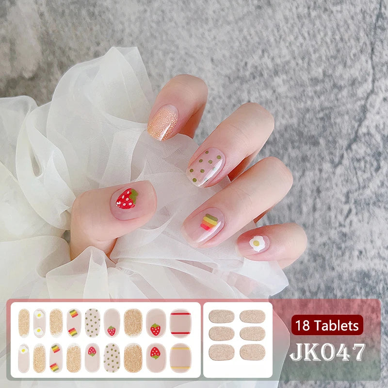 24Tips/Sheet Multicolor UV Semi-Cured Gel Nail Patch