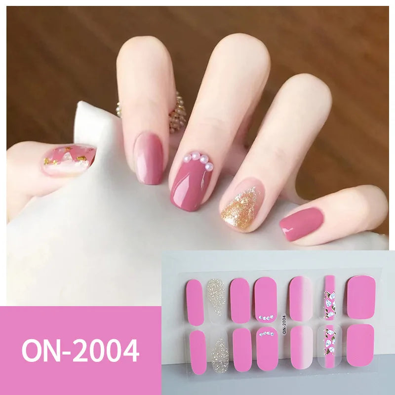 3D Flowers Gradient Color Adhesive Gel Nail Stickers