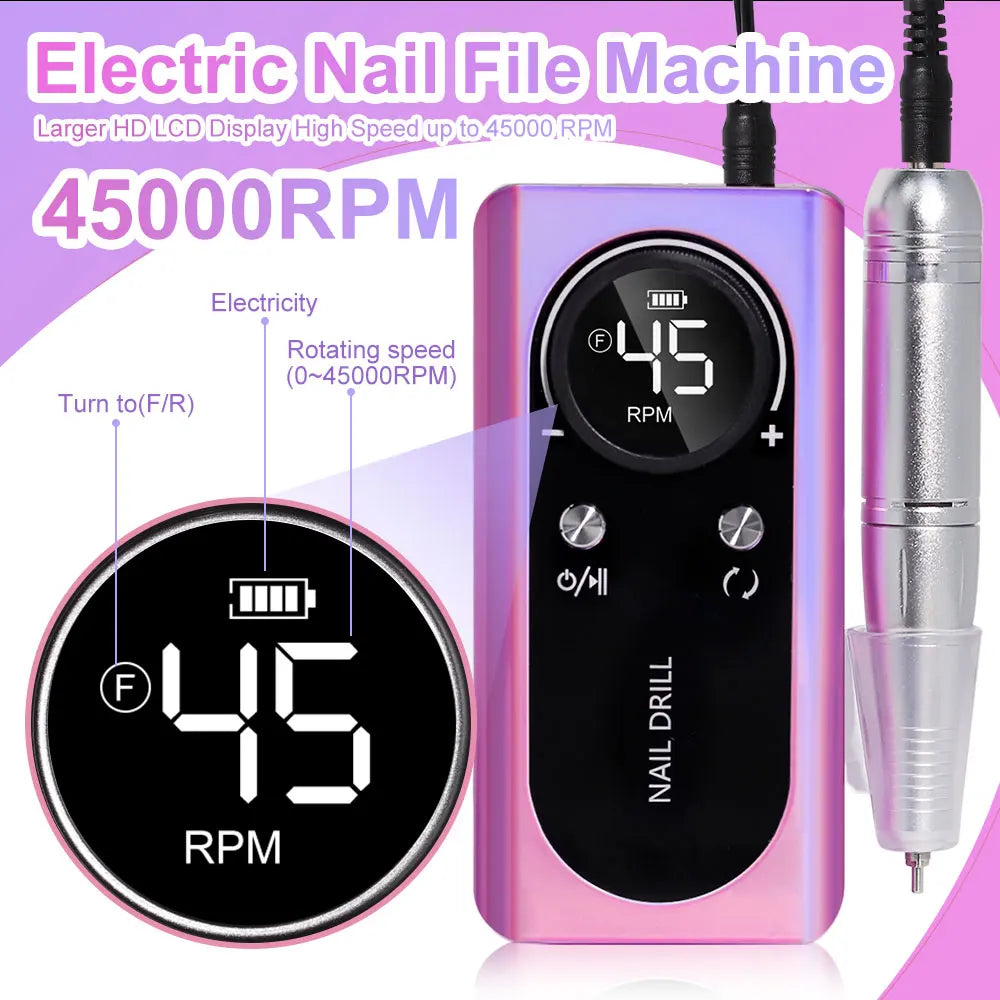 Rechargeable Nail Drill Machine with LCD