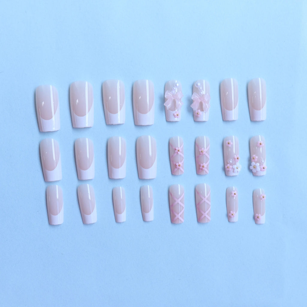 24pcs Ballet Fake Nails