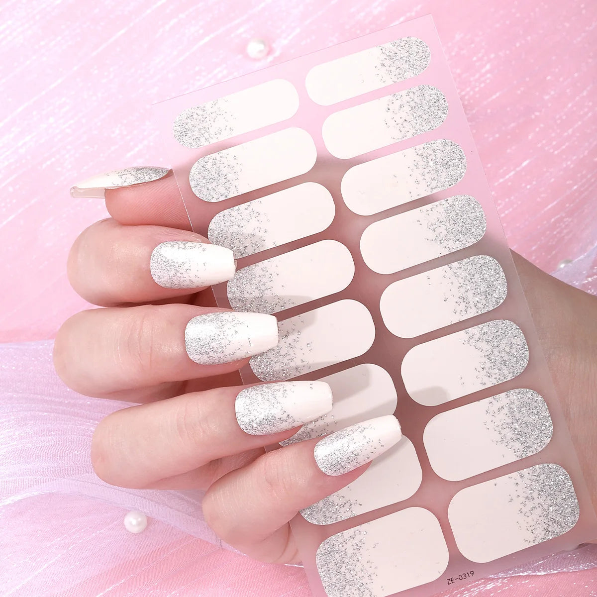 Gradient Glitter Self Adhesive Nail Art Stickers