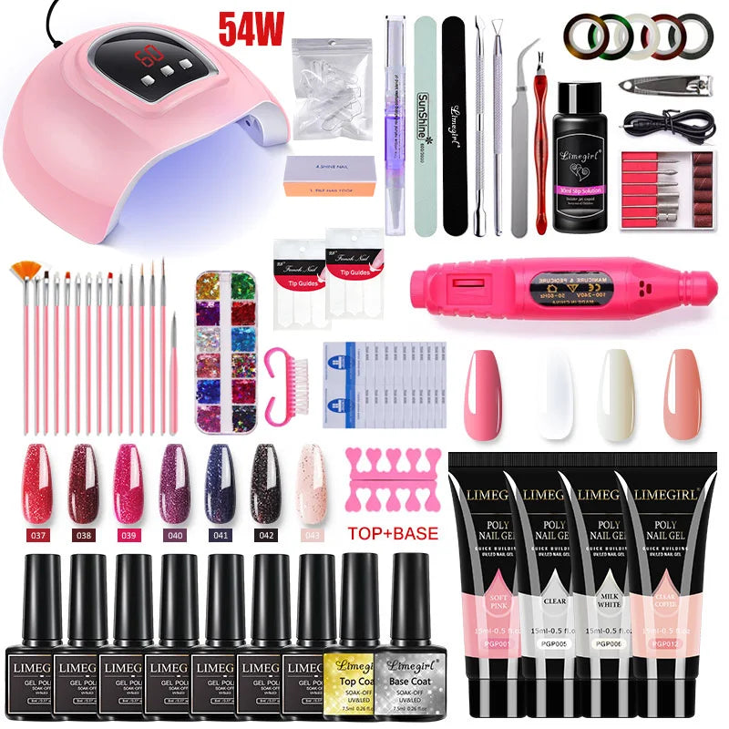 Nail Extension Kit Acrylic Gel Polish Nail with UV LED