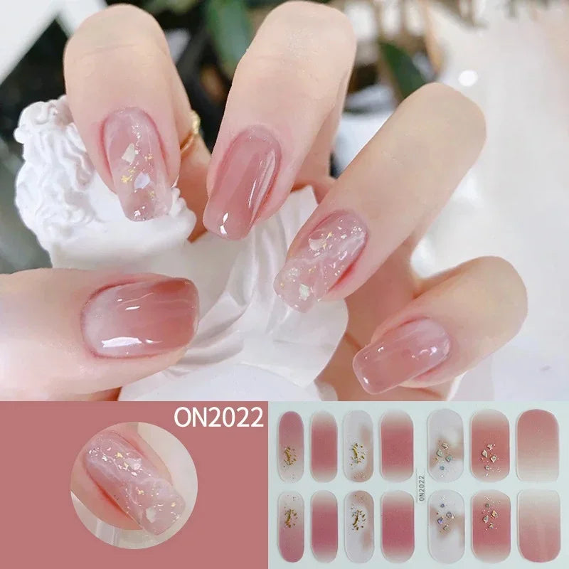 3D Flowers Gradient Color Adhesive Gel Nail Stickers