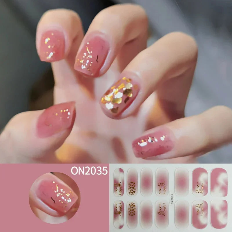 3D Flowers Gradient Color Adhesive Gel Nail Stickers