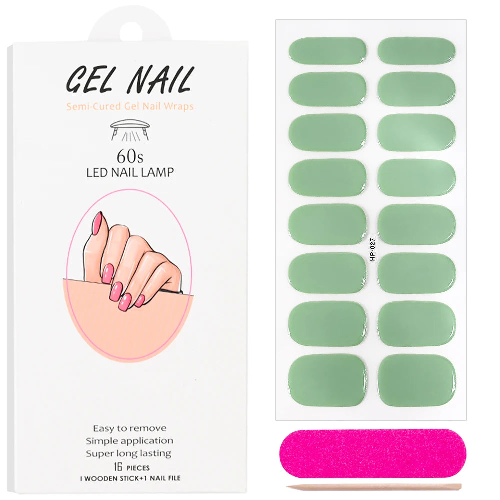 Red Semi Cured Gel Nail Stickers