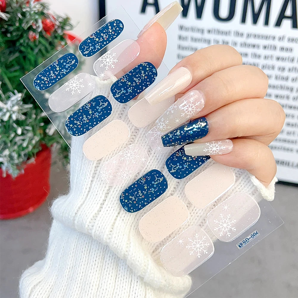 Red Green Snowflake Christmas Nail Sticker