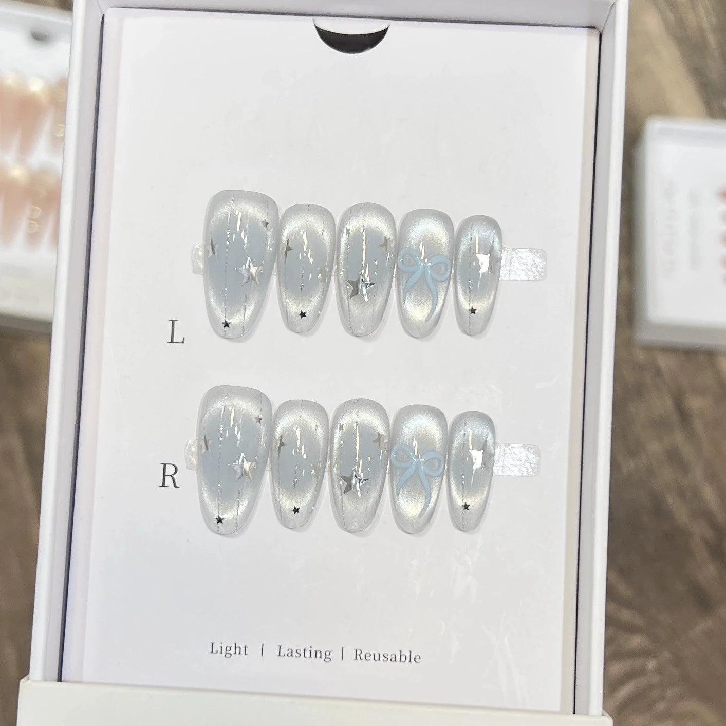 10Pcs Almond Mid-length Oval Fake Nails
