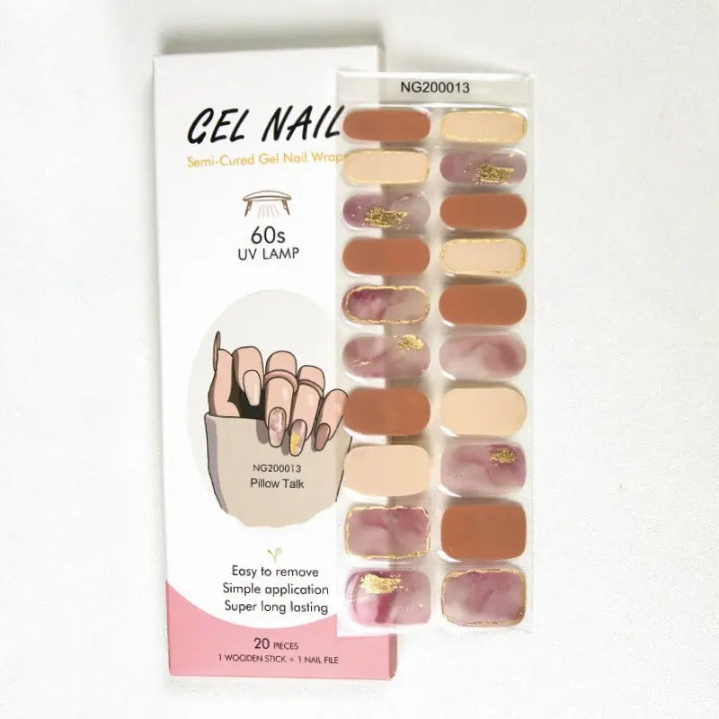 Semi-Cured Gel Nail Stickers Simple