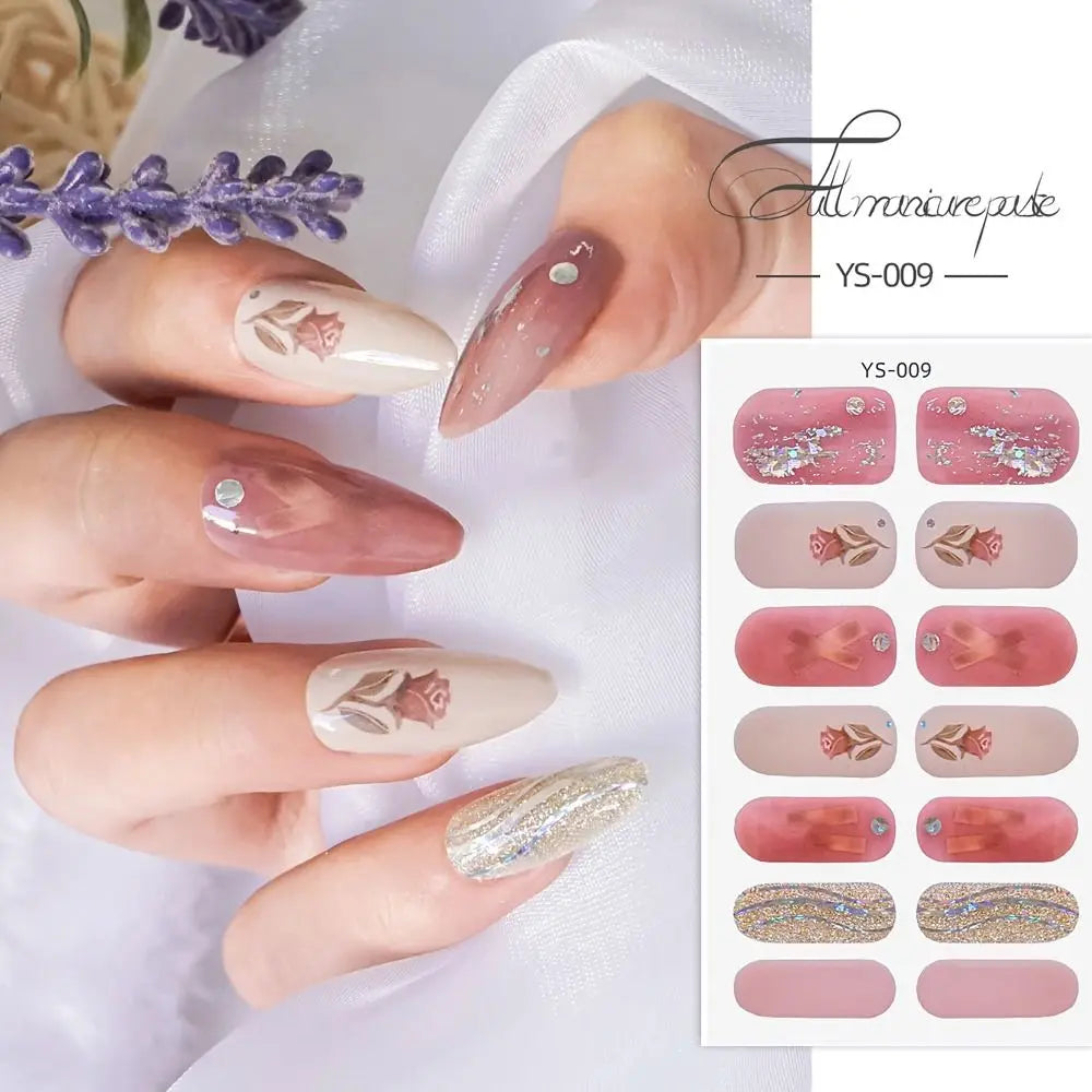 14 Strips Semi Cured Gel Nail Stickers