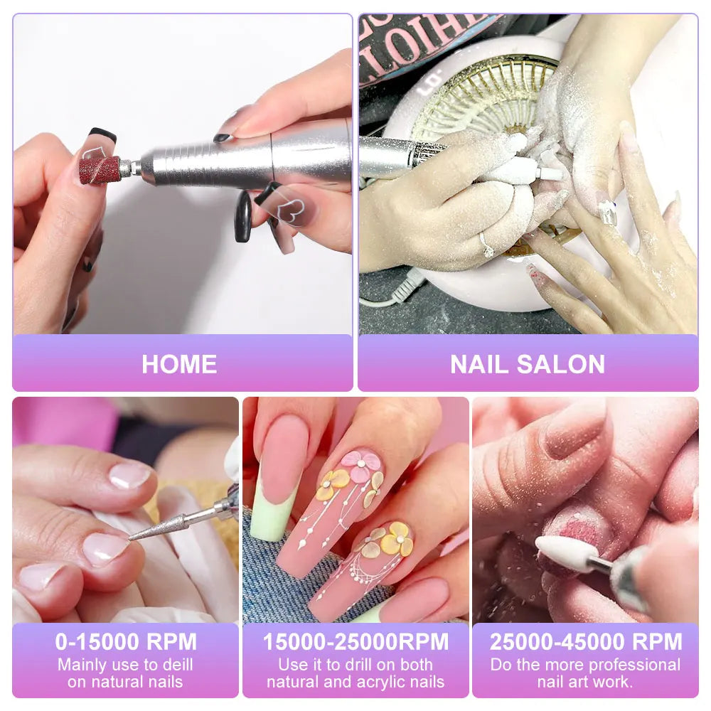 Rechargeable Nail Drill Machine with LCD