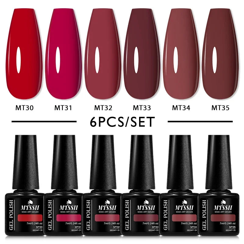 6Pcs Gel Nail Polish Set for Nails
