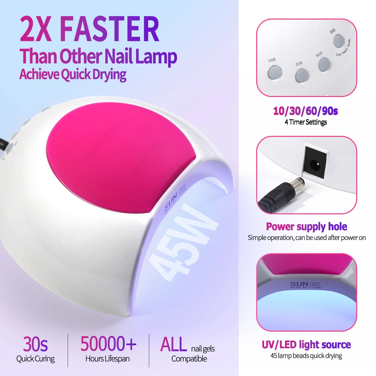 Nail Lamp Phototherapy Light Quick Dry Induction Nail
