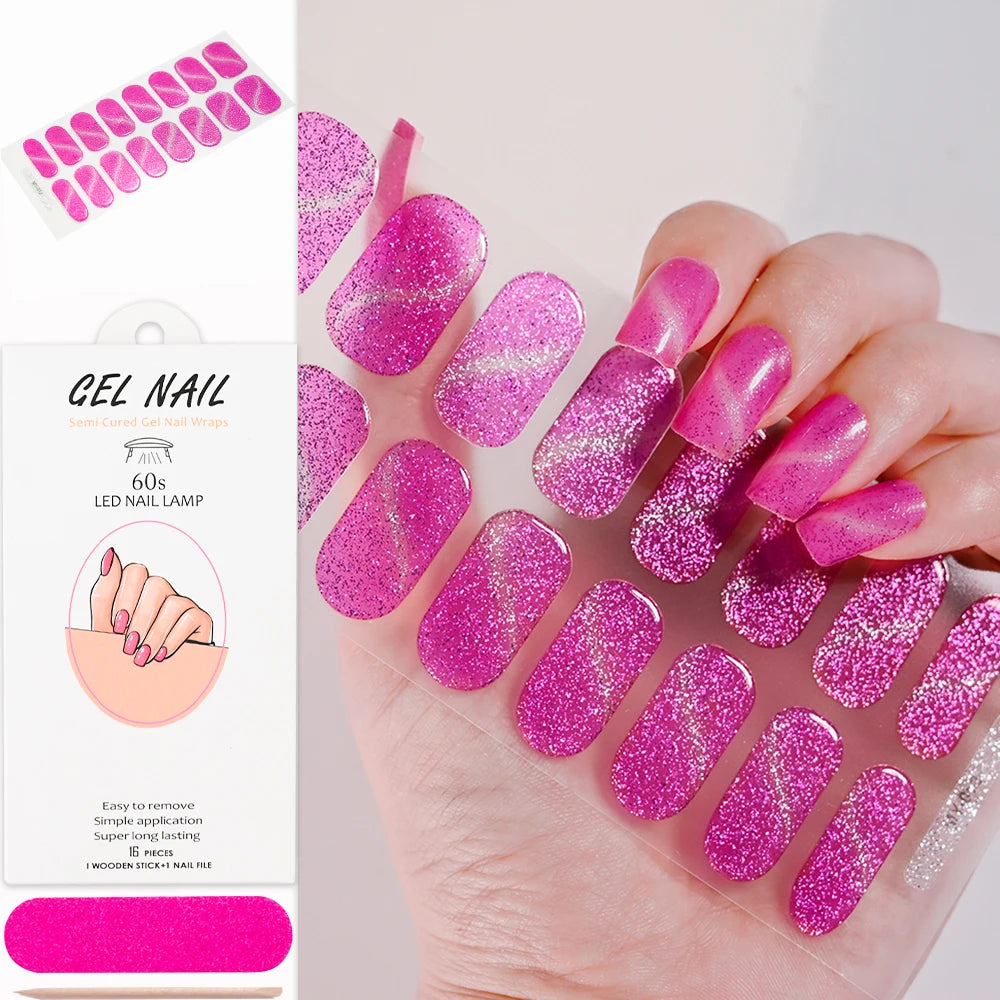 Cat Eye Effect Semi-Cured Gel Nail Wraps