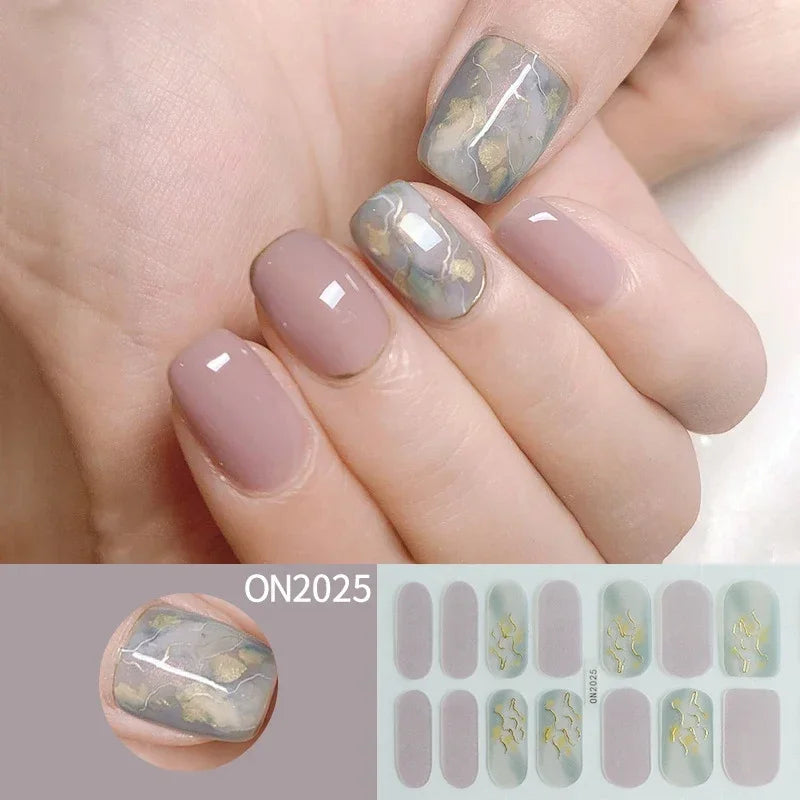 3D Flowers Gradient Color Adhesive Gel Nail Stickers