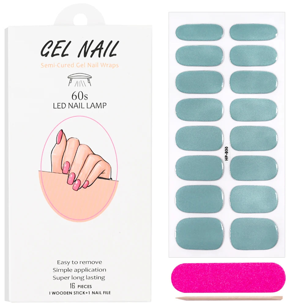 Red Semi Cured Gel Nail Stickers