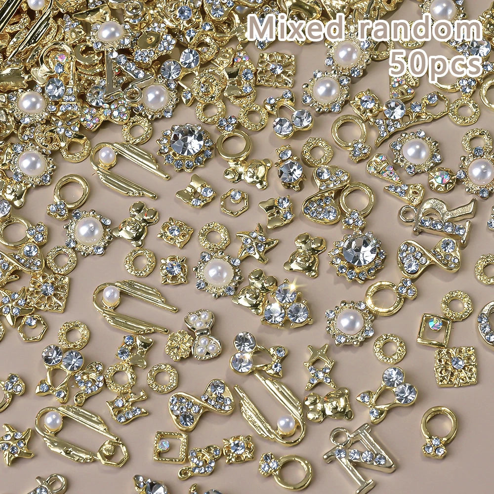 50Pcs 3D Mixed Random Luxury Nail