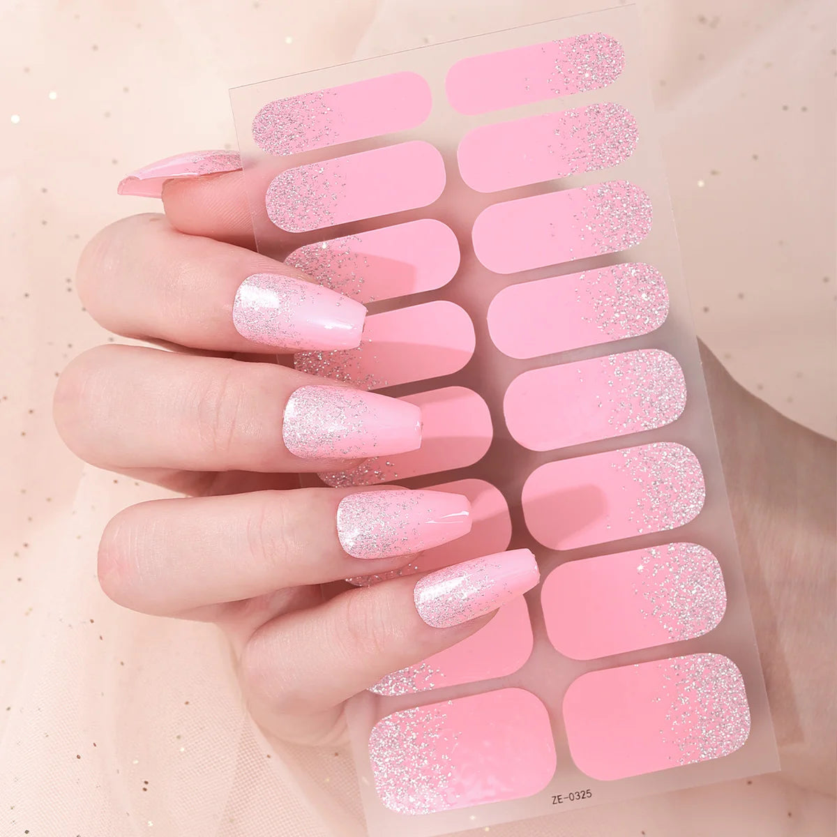 Gradient Glitter Self Adhesive Nail Art Stickers