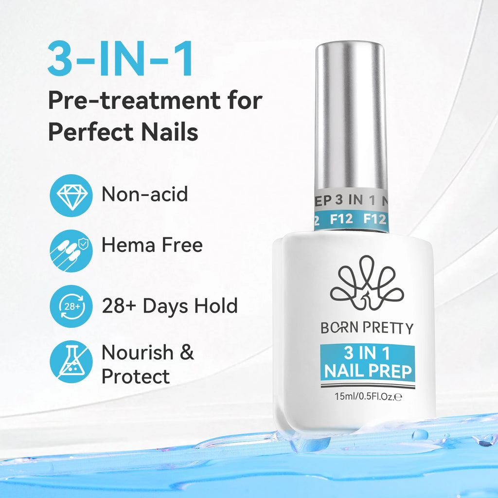 3 In 1 Nail Prep Dehydrate Acid Free Nail