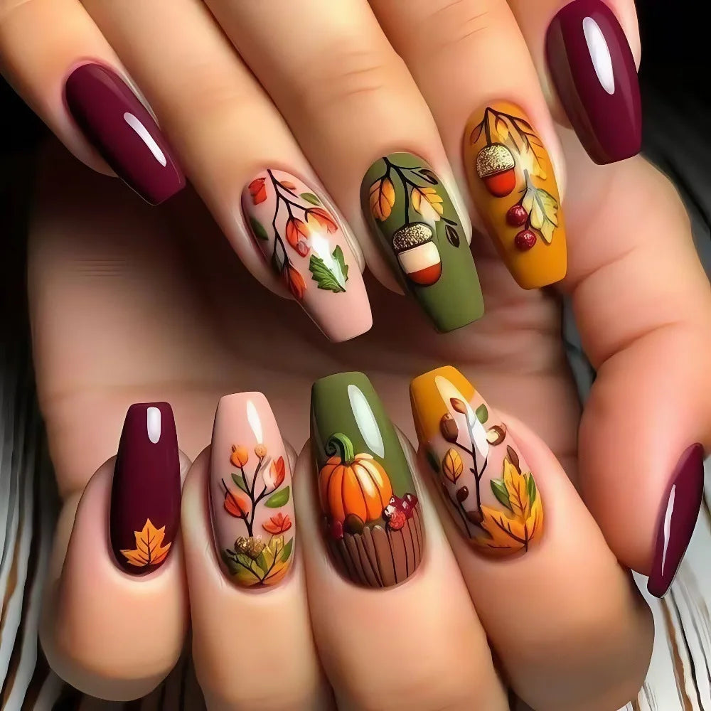 24pcsShort Medium long fake nails