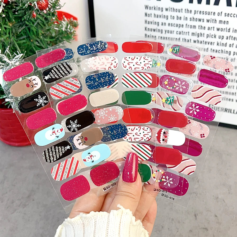 Red Green Snowflake Christmas Nail Sticker