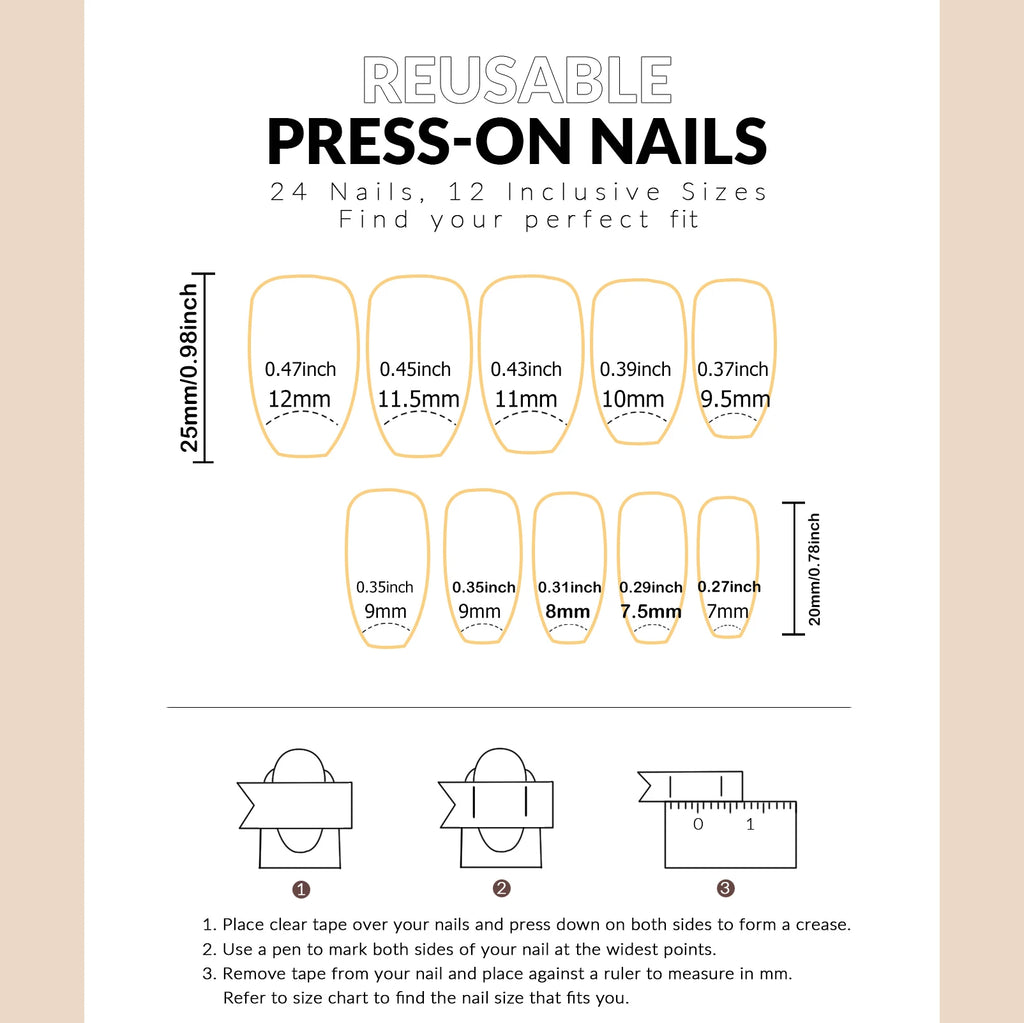 24pcs Ballet Fake Nails