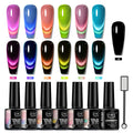 7PCS Double Color Cat Eye Gel Nails Polish Set
