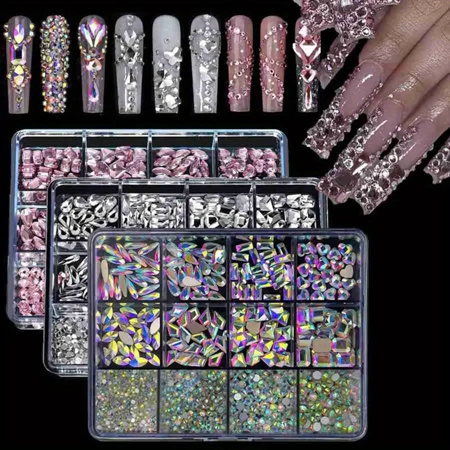 12 Grid/Box 3D Nail Gems