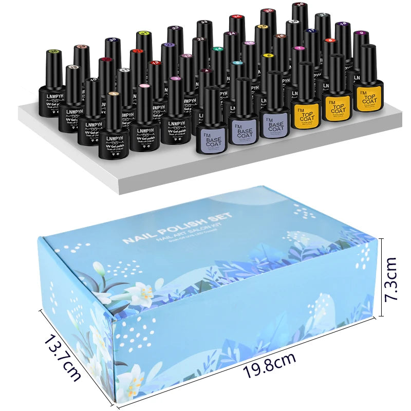 42Pcs/Set Gel Nail Polish Kit Hybrid Varnish Set