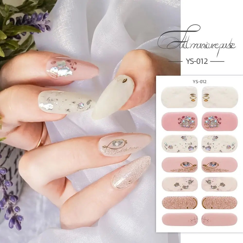 14 Strips Semi Cured Gel Nail Stickers