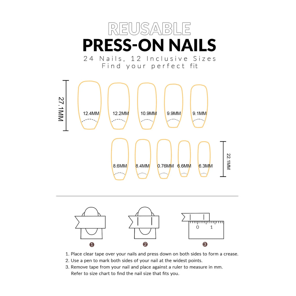 24pcs White Ghost Skull False Nails
