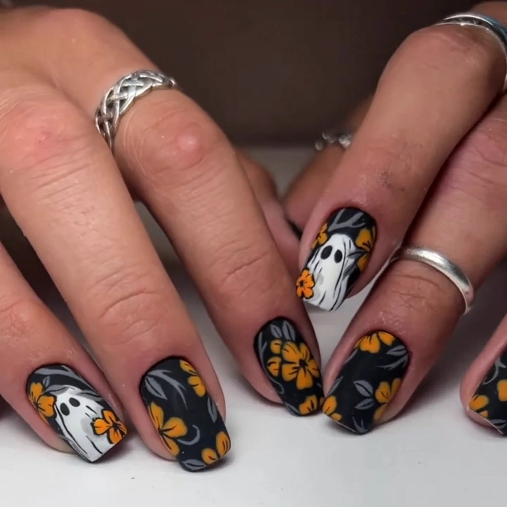 24pcsShort Square Matte Press On Nails