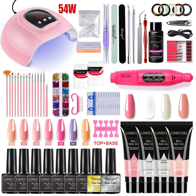 Nail Extension Kit Acrylic Gel Polish Nail with UV LED