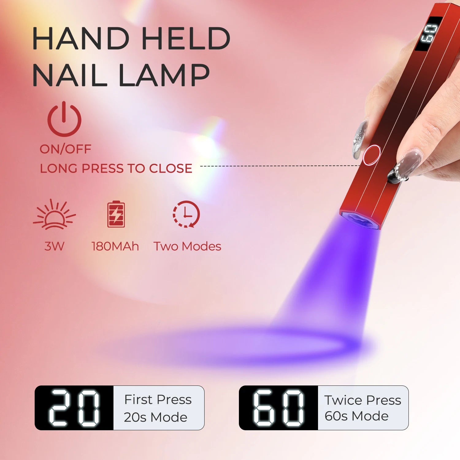 Mini UV Light Cure Nails Lamp for Gel Nails LED