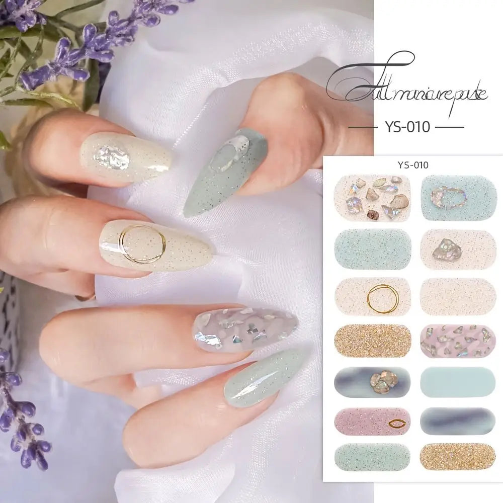 14 Strips Semi Cured Gel Nail Stickers
