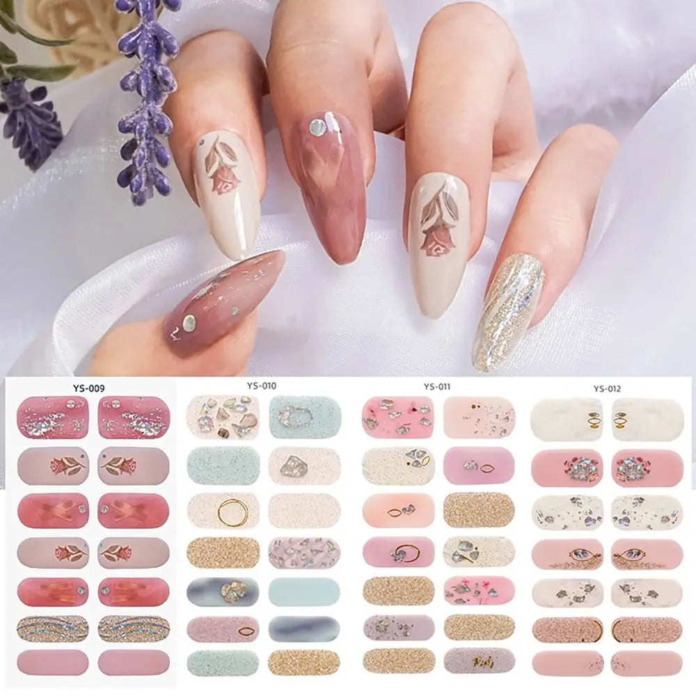 14 Strips Semi Cured Gel Nail Stickers