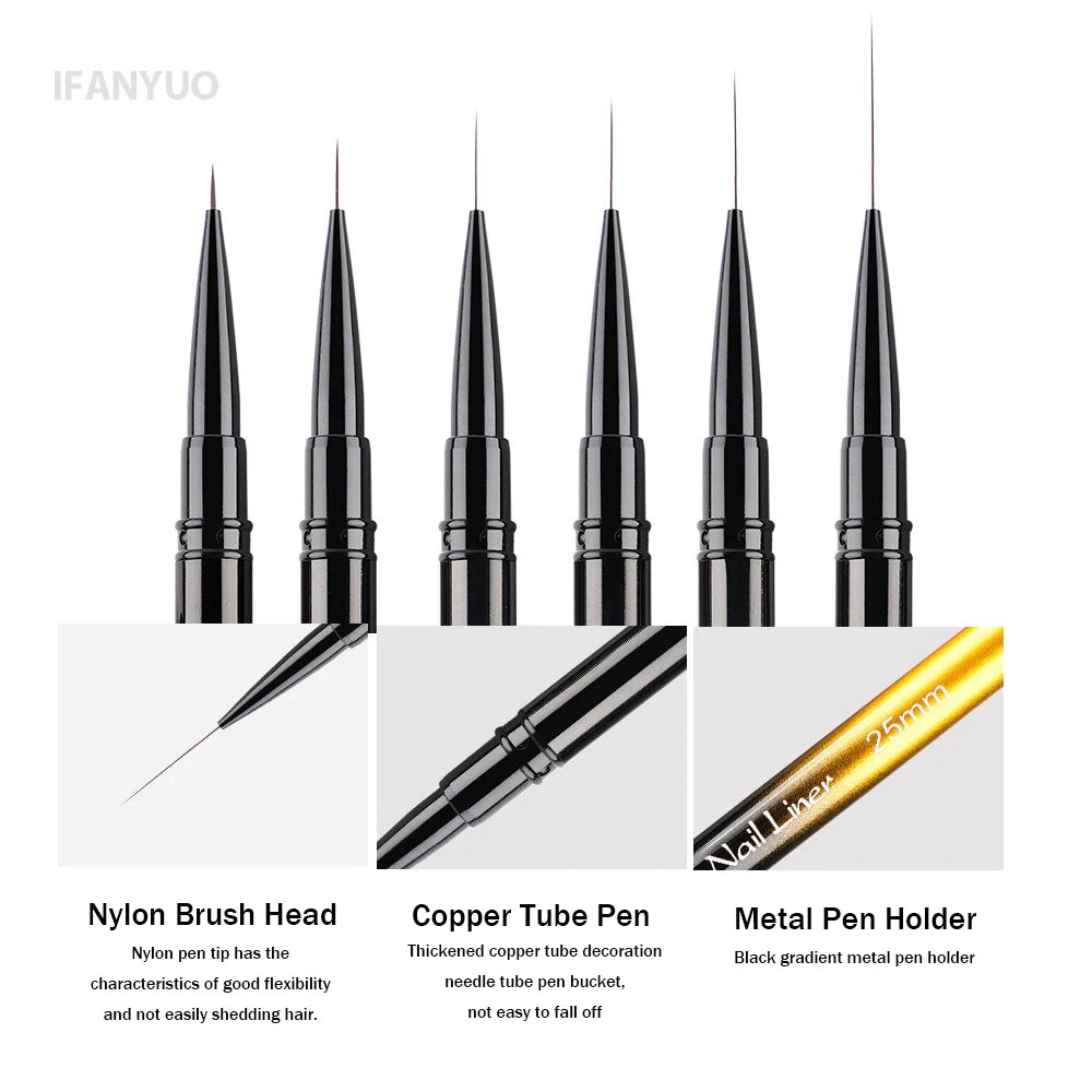 Nails Art Liner Brushes Elongated Lines Striping Drawing Painting