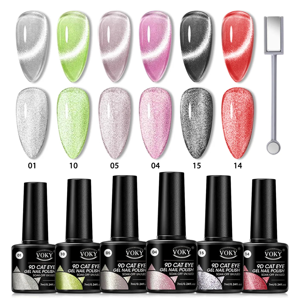 6PCS Long-lasting Magic Magnetic Cat-Eye Nail Gel Set