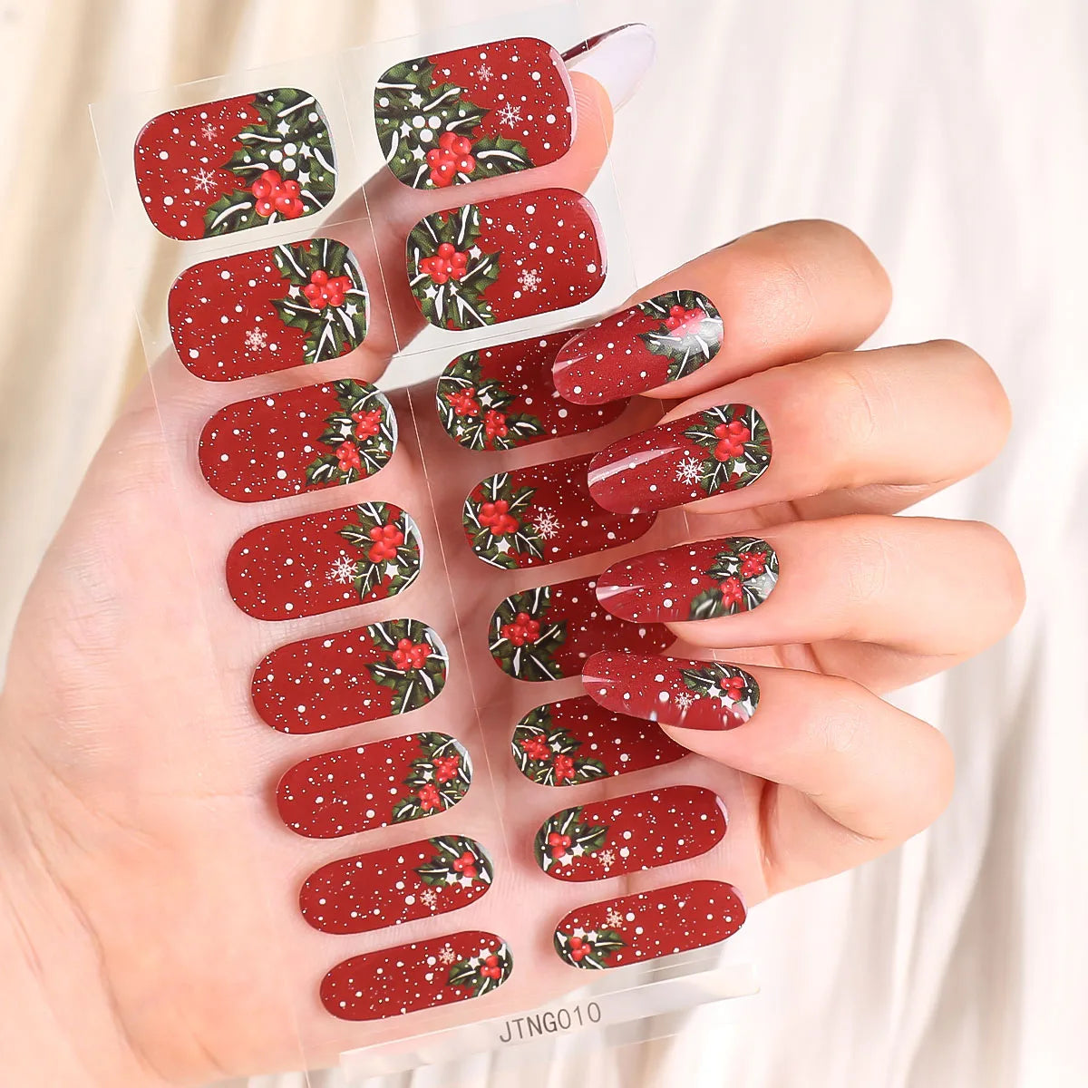Snowflake Christmas Semi-Cured Gel Nail Stickers