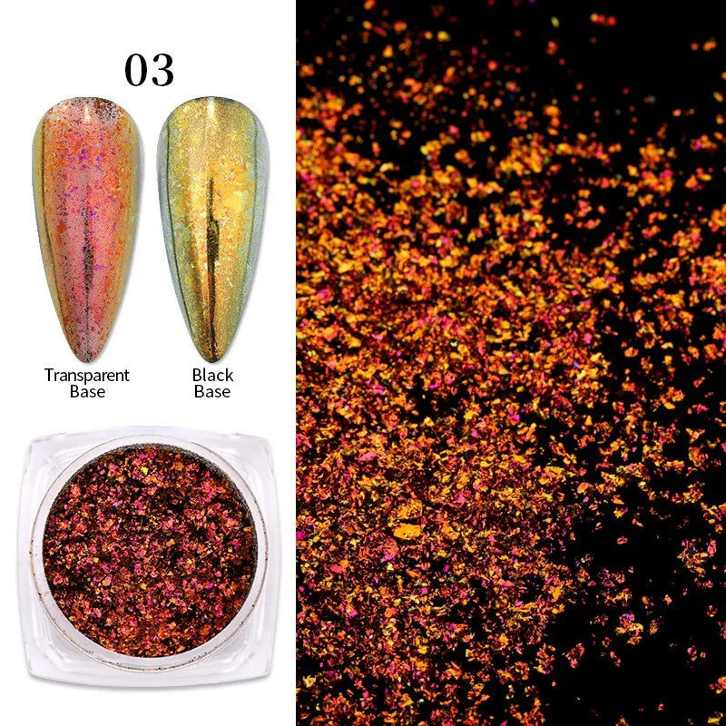 1Box Chameleon Nail Flakes Net2-3g