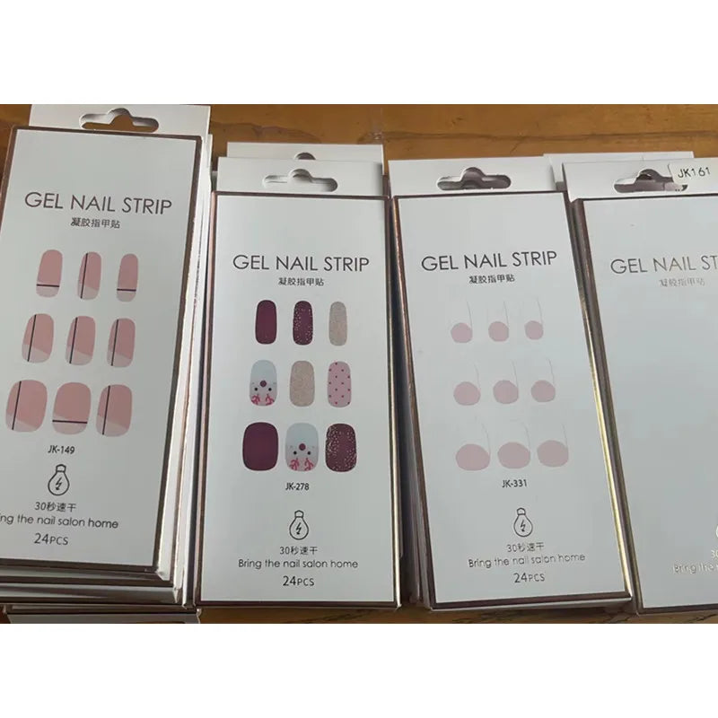 24Tips/Sheet Multicolor UV Semi-Cured Gel Nail Patch