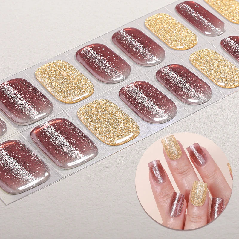 Glitter Cat Eyes UV-Free Gel Nail Sticker