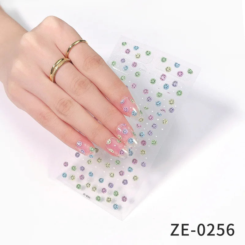 14Tips DIY Glitter Bake Free Gel Nail Stickers Stripe