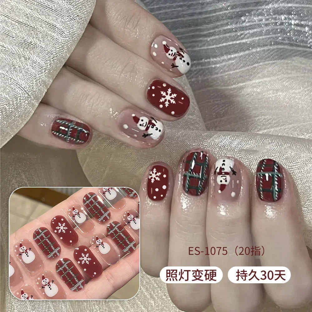 20 Tips Christmas Series UV Semi-cured Gel Nail Sticker