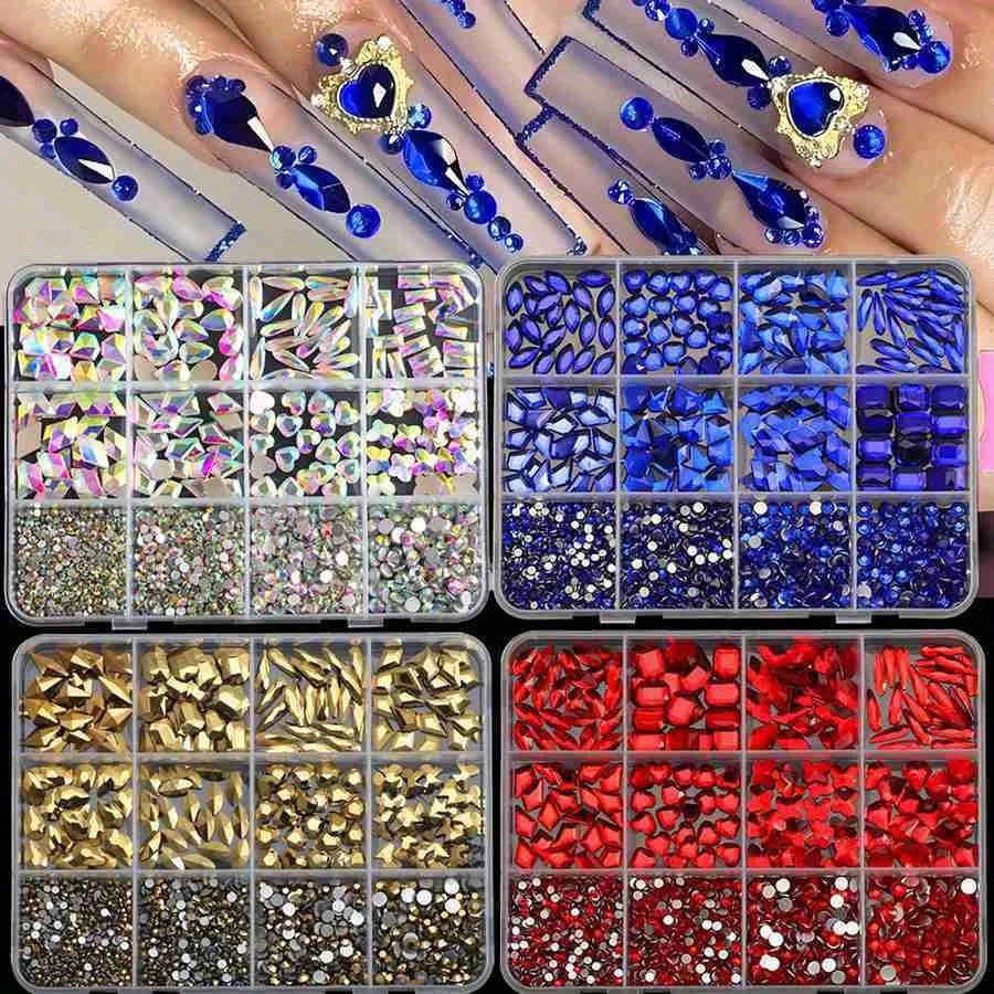 12 Grid/Box 3D Nail Gems