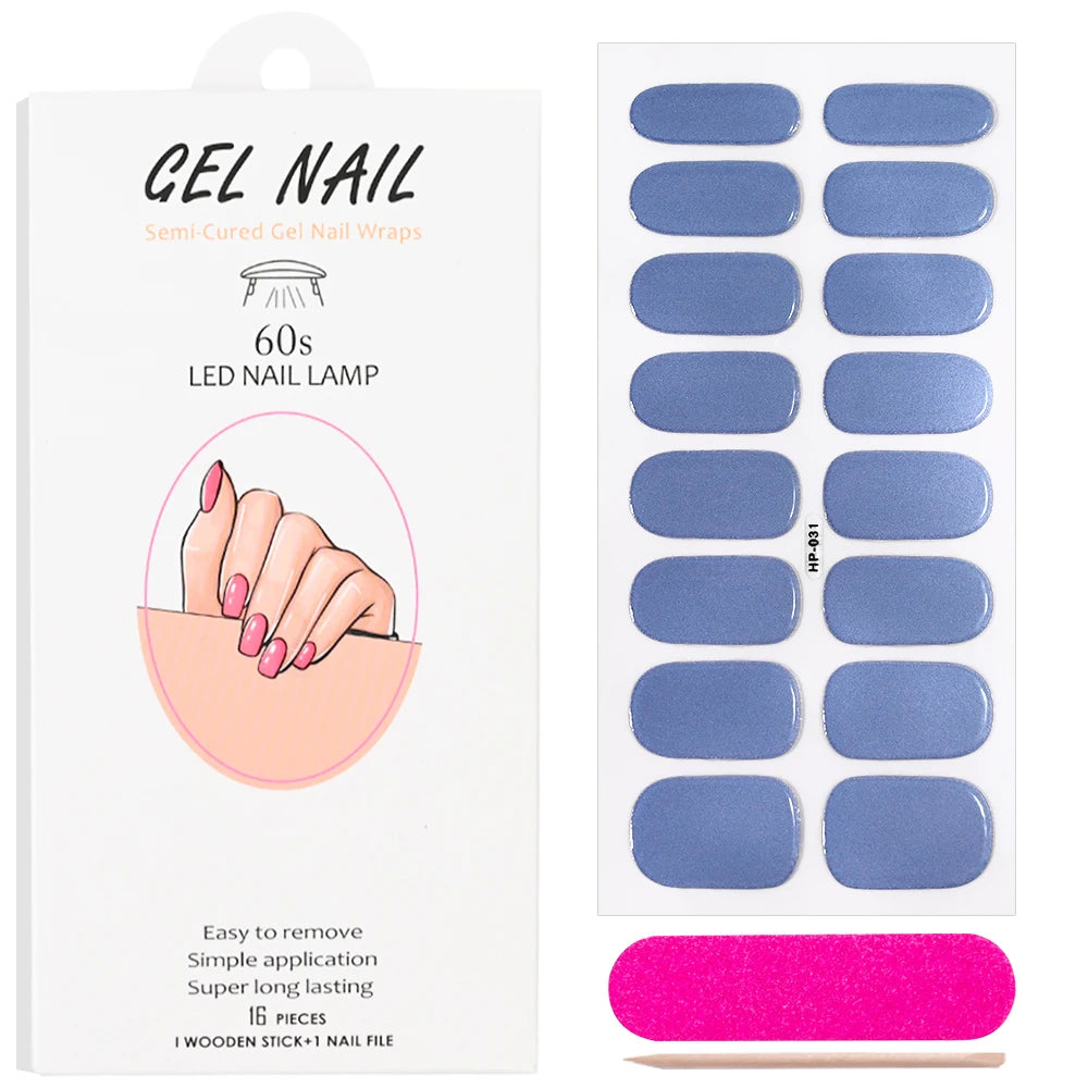 Red Semi Cured Gel Nail Stickers