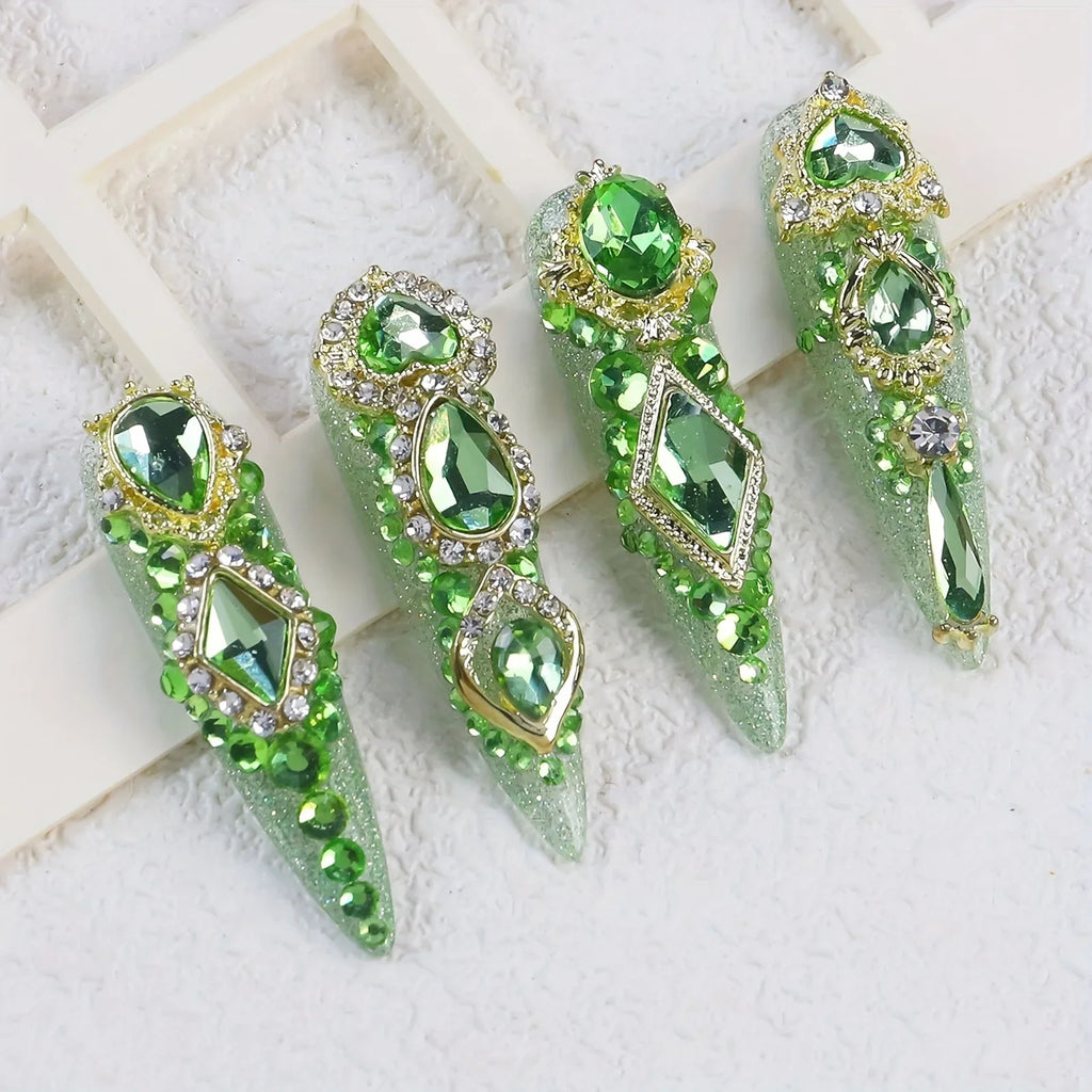Elegant 3D Alloy Nail crystals.