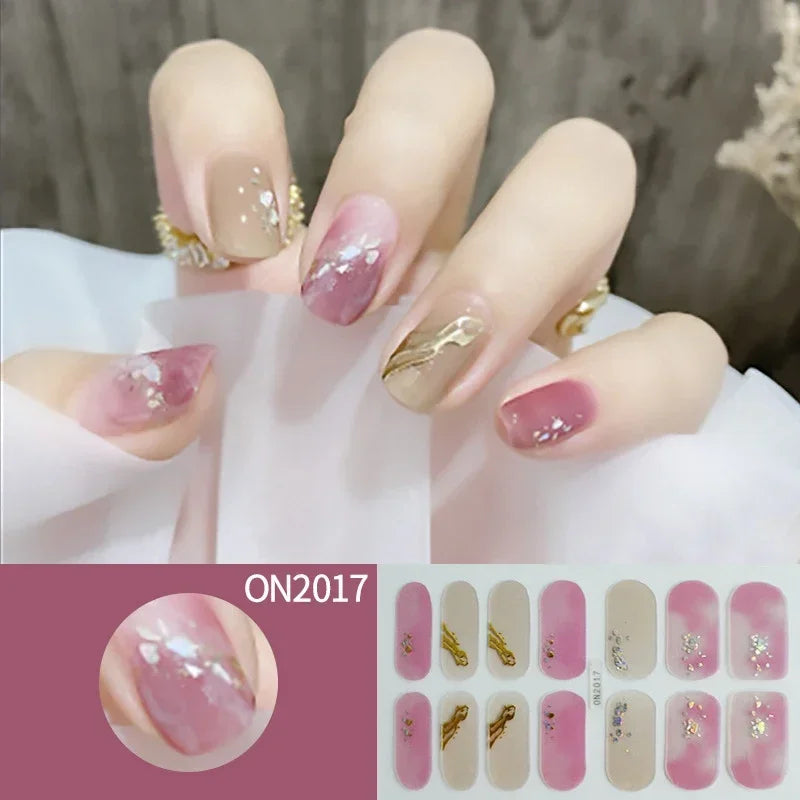 3D Flowers Gradient Color Adhesive Gel Nail Stickers